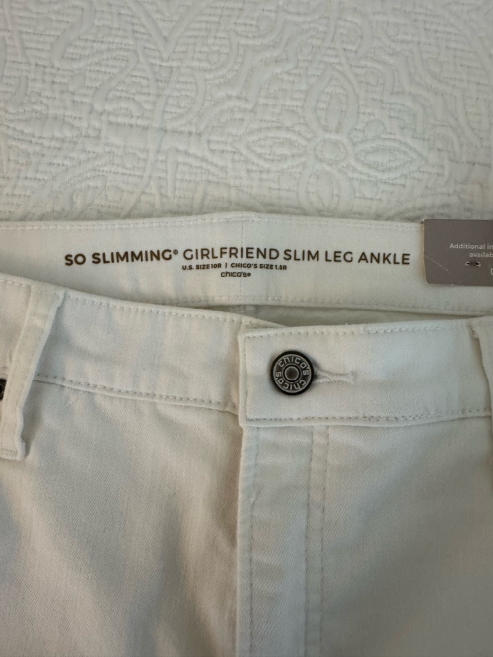 Chico's White Straight-Leg Jeans - Picture 3 of 4